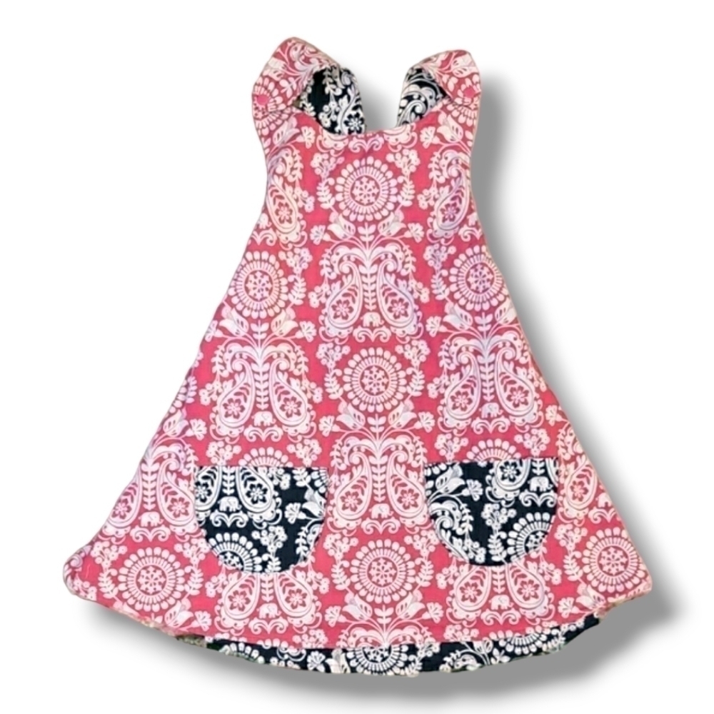 I Am Naturals Reversible Adj. Wrap Cotton Dress - Size Large 4-7 Years